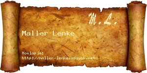 Maller Lenke névjegykártya